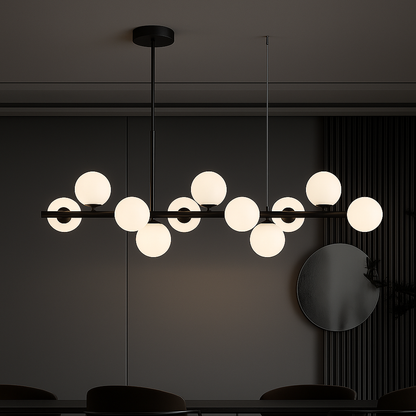 Modern tetőtéri tetőtéri pavilon vágy, 11x G9, fekete, fém, állítható magasság