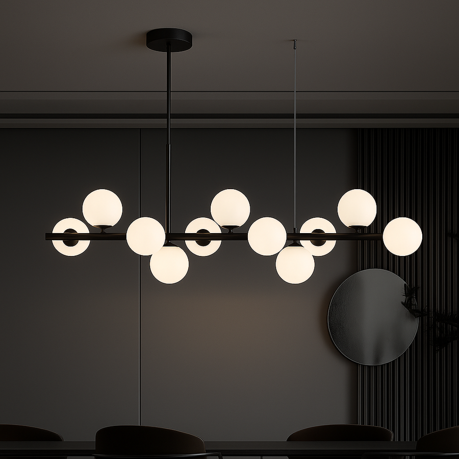 Modern tetőtéri tetőtéri pavilon vágy, 11x G9, fekete, fém, állítható magasság