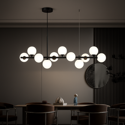 Modern tetőtéri tetőtéri pavilon vágy, 11x G9, fekete, fém, állítható magasság
