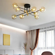 Kerek lámpás, penthouse Grand, 8xe27, aranyfekete, fém