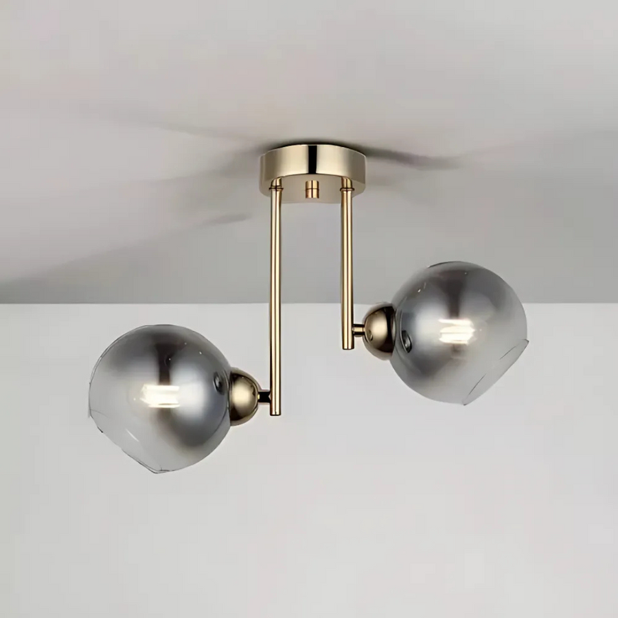 Alessandro Chandelier, 2x E27, sötétszürke, arany