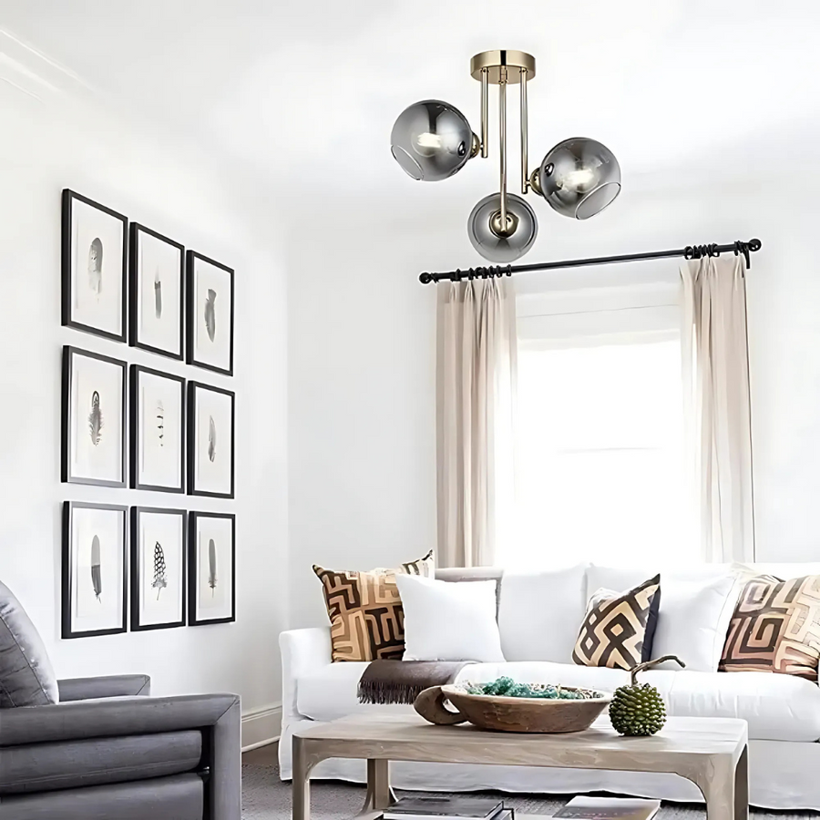 Alessandro Chandelier, 3x E27, arany, sötétszürke, arany