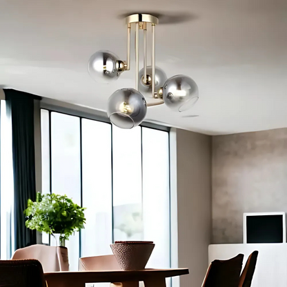 Alessandro Chandelier, 4x E27, arany, sötétszürke abbajur