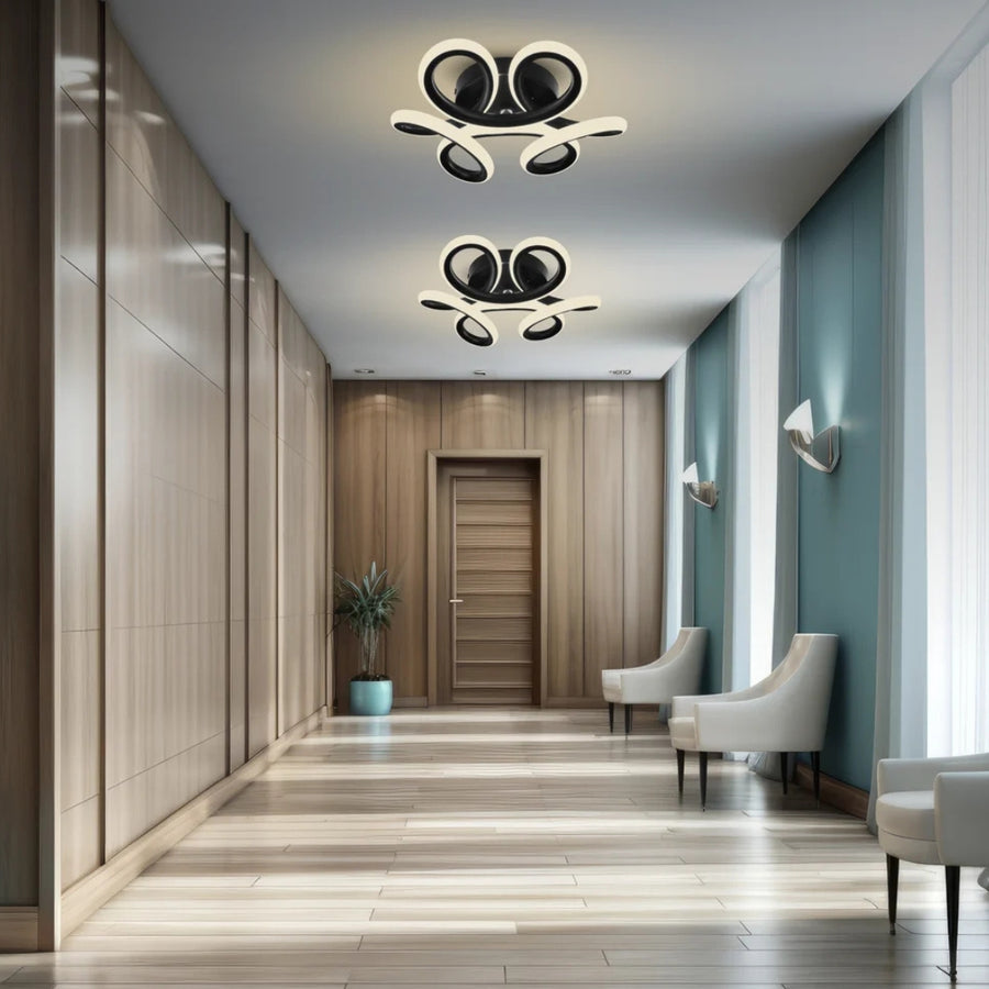 LED LED Vertex Helix, 44W, hullámos, hideg/forró/semleges fény, fekete