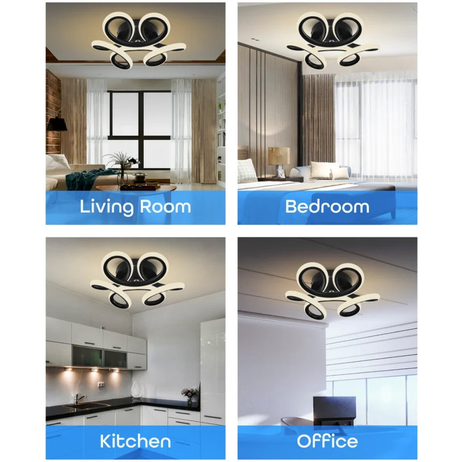 LED LED Vertex Helix, 44W, hullámos, hideg/forró/semleges fény, fekete