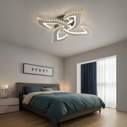 LED LED Alejandro távirányítóval, 73W, 4 virág, hideg/forró/semleges fény, króm