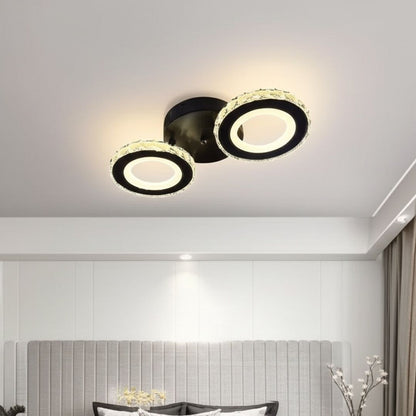 LED -csillár távirányítóval és Crystal Nova Rotonda 29W, 2 kör, hideg/forró/semleges fény, instabil, fekete