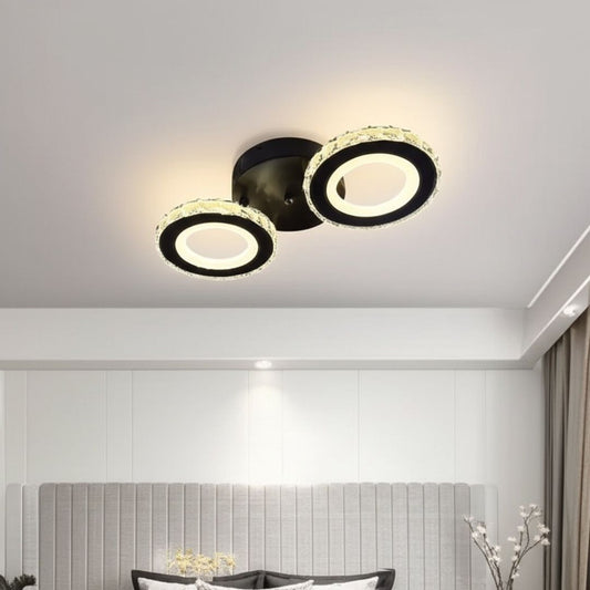 LED -vágy Nova Rotonda távirányítóval, 29W, 2 kör, hideg/forró/semleges fény, instabil, fekete