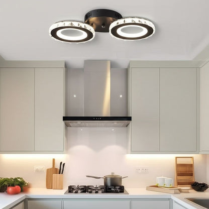 LED -csillár távirányítóval és Crystal Nova Rotonda 29W, 2 kör, hideg/forró/semleges fény, instabil, fekete