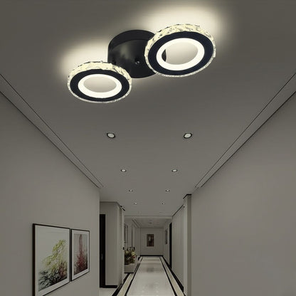 LED -csillár távirányítóval és Crystal Nova Rotonda 29W, 2 kör, hideg/forró/semleges fény, instabil, fekete