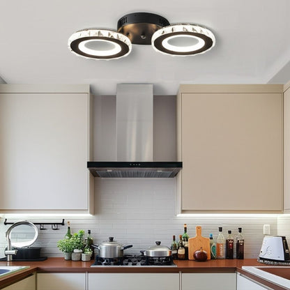 LED -csillár távirányítóval és Crystal Nova Rotonda 29W, 2 kör, hideg/forró/semleges fény, instabil, fekete