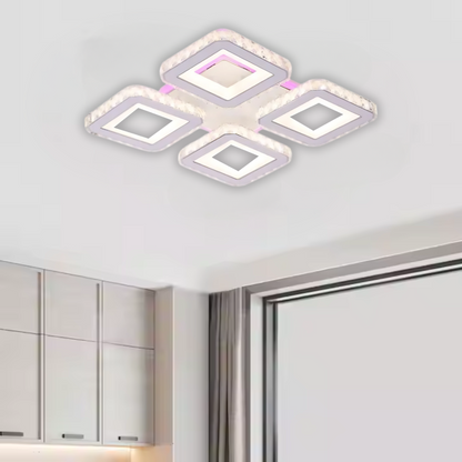 LED -csillár távirányítóval és Crystal Leila RGB 79W, 4 négyzet