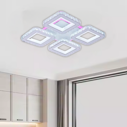 LED -csillár távirányítóval és Crystal Leila RGB 79W, 4 négyzet