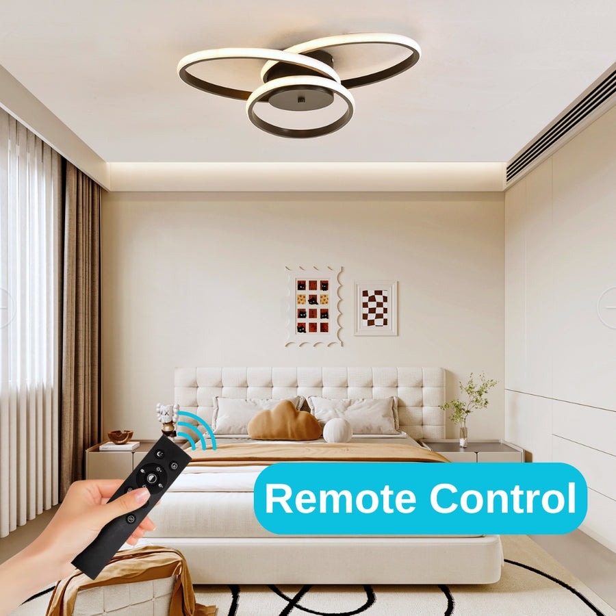 LED -csillár távirányítóval Ecaterina 59W, hideg/forró/semleges fény, under, fekete, állítható magasság