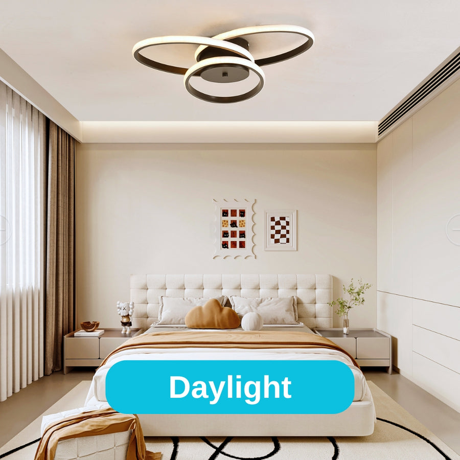 LED -csillár távirányítóval Ecaterina 59W, hideg/forró/semleges fény, under, fekete, állítható magasság