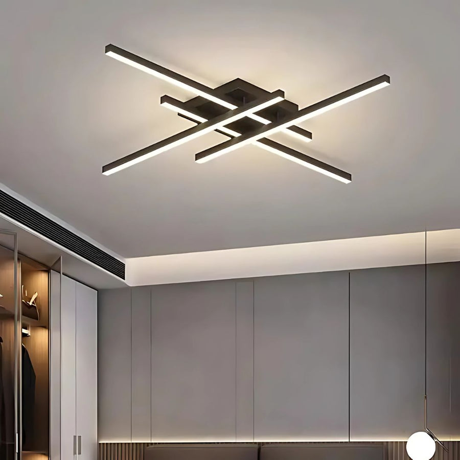 LED -csillár Aroldo távirányítóval, 43W, dimable, fekete
