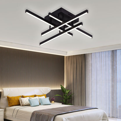 LED -csillár Aroldo távirányítóval, 43W, dimable, fekete