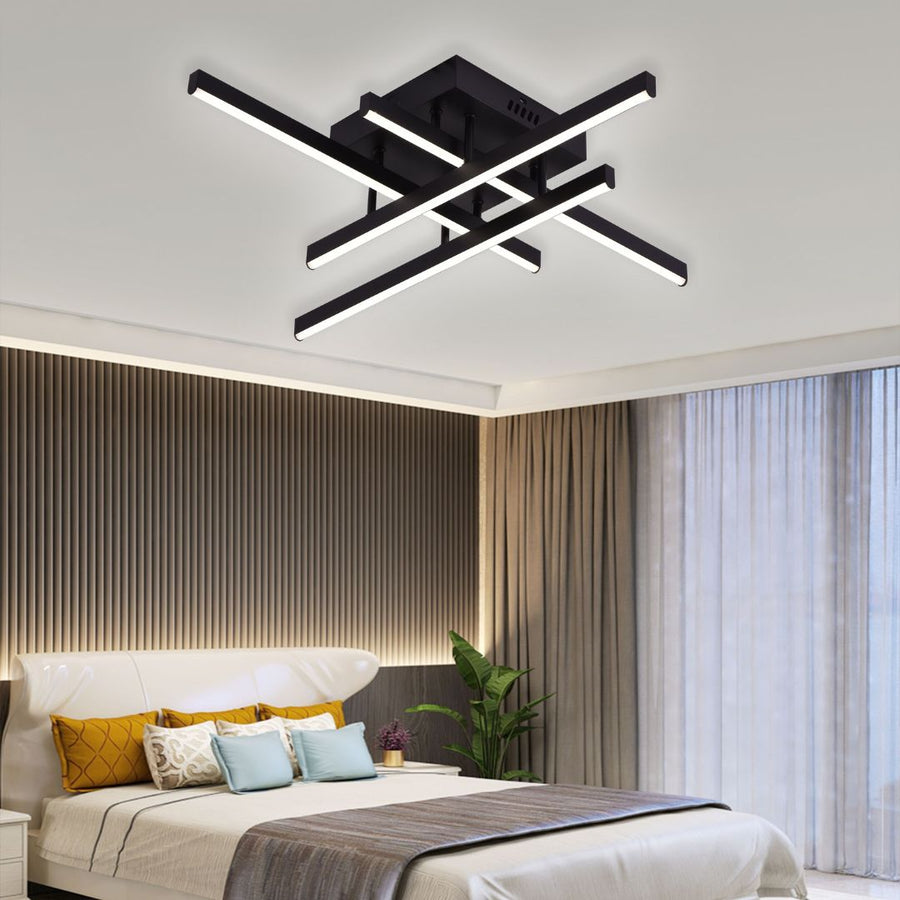 LED -csillár Aroldo távirányítóval, 43W, dimable, fekete