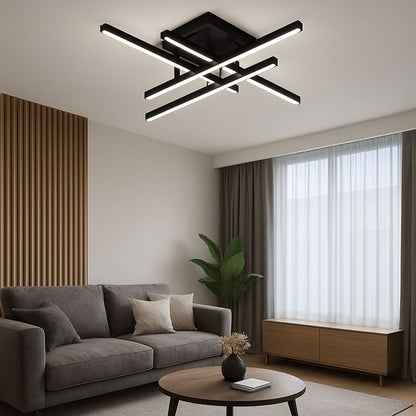 LED -csillár Aroldo távirányítóval, 43W, dimable, fekete