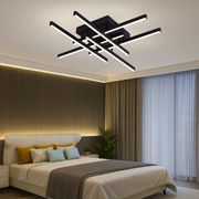 LED -csillár Aroldo távirányítóval, 63W, 6 elem, lineáris, hideg/forró/semleges fény, instabil, fekete