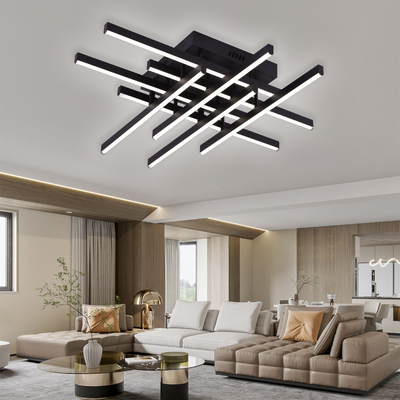 LED -csillár Aroldo távirányítóval, 90W, 8 elem, hideg/forró/semleges fény, instabil, fekete
