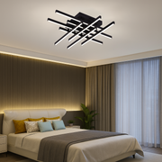 LED -csillár Aroldo távirányítóval, 90W, 8 elem, hideg/forró/semleges fény, instabil, fekete
