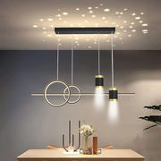 LED -csillár felfüggesztette a Paulina 74W távirányítót, hideg/forró/semleges fény, instabil, fekete, állítható magasság