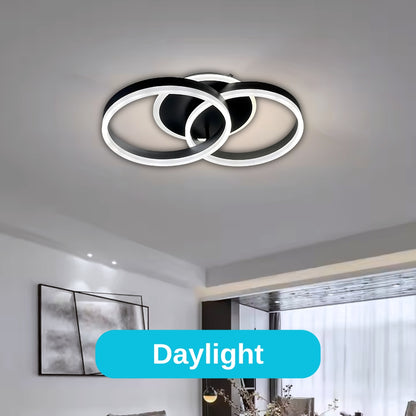LED -csillár távirányítóval Riga Lilith 55W, 2 kör, hideg/forró/semleges fény, instabil, fekete