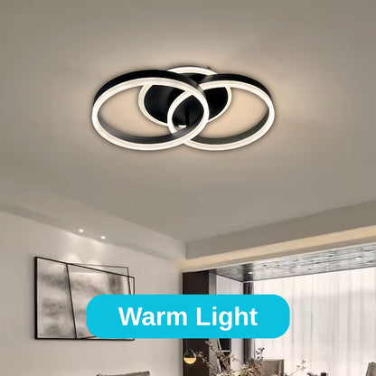 LED -csillár távirányítóval Riga Lilith 55W, 2 kör, hideg/forró/semleges fény, instabil, fekete