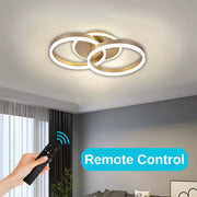 LED -csillár távirányítóval Dario 55W, 2 kör, hideg/forró/semleges fény, instabil, arany