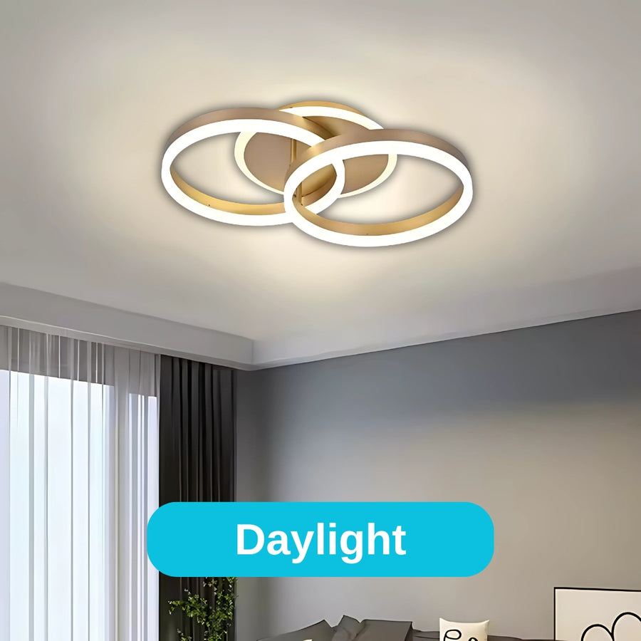 LED -csillár távirányítóval Dario 55W, 2 kör, hideg/forró/semleges fény, instabil, arany