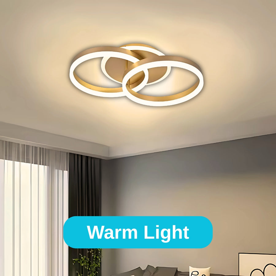 LED -csillár távirányítóval Dario 55W, 2 kör, hideg/forró/semleges fény, instabil, arany