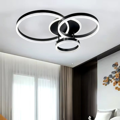 LED -csillár távirányítóval Riga Lilith, 94W, 3 kör, hideg/forró/semleges fény, instabil, fekete