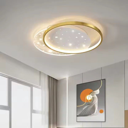 LED -csillár távirányítóval Lunaro 110W, 2 kör, hideg/forró/semleges fény, instabil, fehérarany