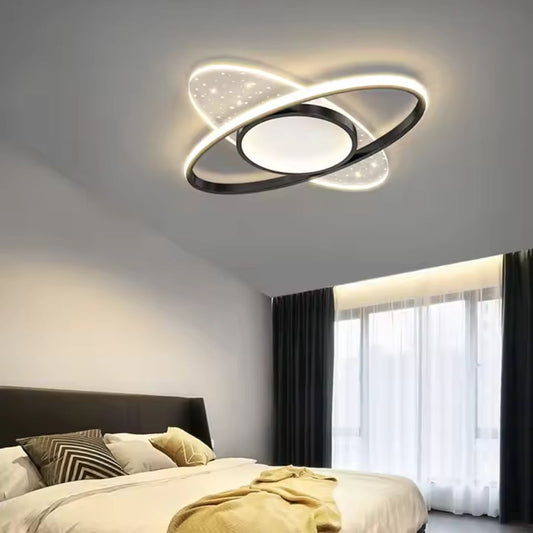 LED -csillár távirányítóval Vario obquiquo, 110W, ovális, hideg/forró/semleges fény, instabil, fekete