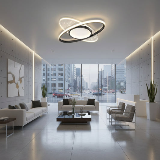 LED -csillár Vario 110W távirányítóval, ovális, hideg/forró/semleges fény, instabil, fekete