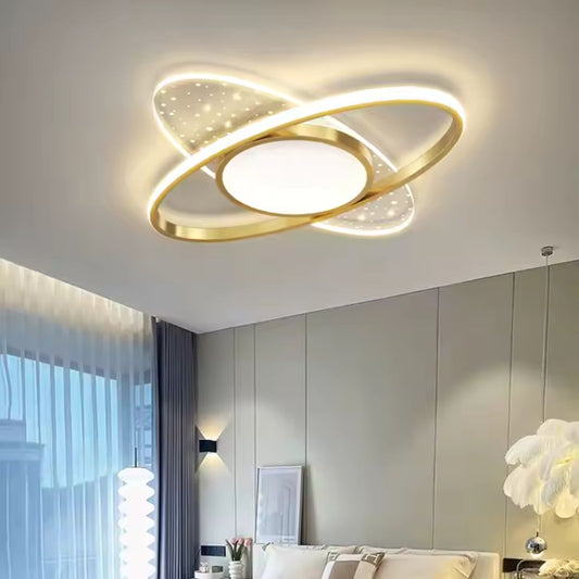 LED -vágy Vario Astratto távirányítóval, 110W, ovális, hideg/forró/semleges fény, instabil, arany