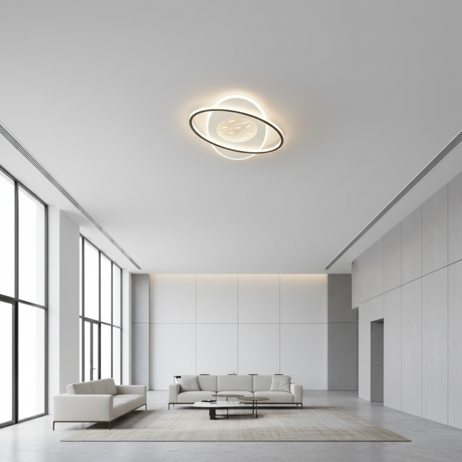 LED -csillár Volta 125W távirányítóval, ovális, hideg/forró/semleges fény, instabil, fekete