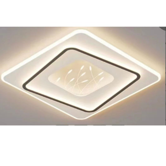 LED -csillár távirányító geometriai vonallal, 125W, 2 négyzet, hideg/forró/semleges fény, instabil, fekete