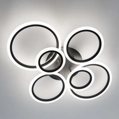 LED -csillár Betty 82W távirányítóval, 6 kör, hideg/forró/semleges fény, instabil, fekete