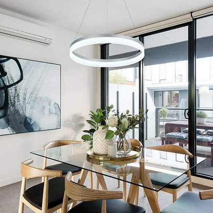 LED -csillár távirányítóval Anina 33W, hideg/forró/semleges fény, instabil, fehér, állítható magasság