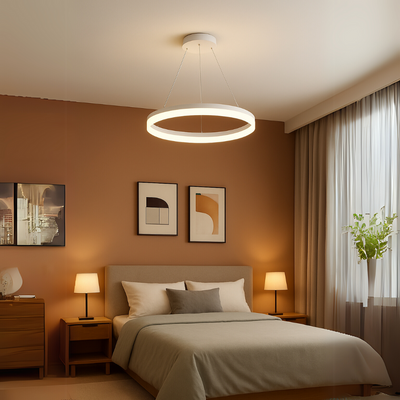 LED -csillár távirányítóval Anina 33W, hideg/forró/semleges fény, instabil, fehér, állítható magasság