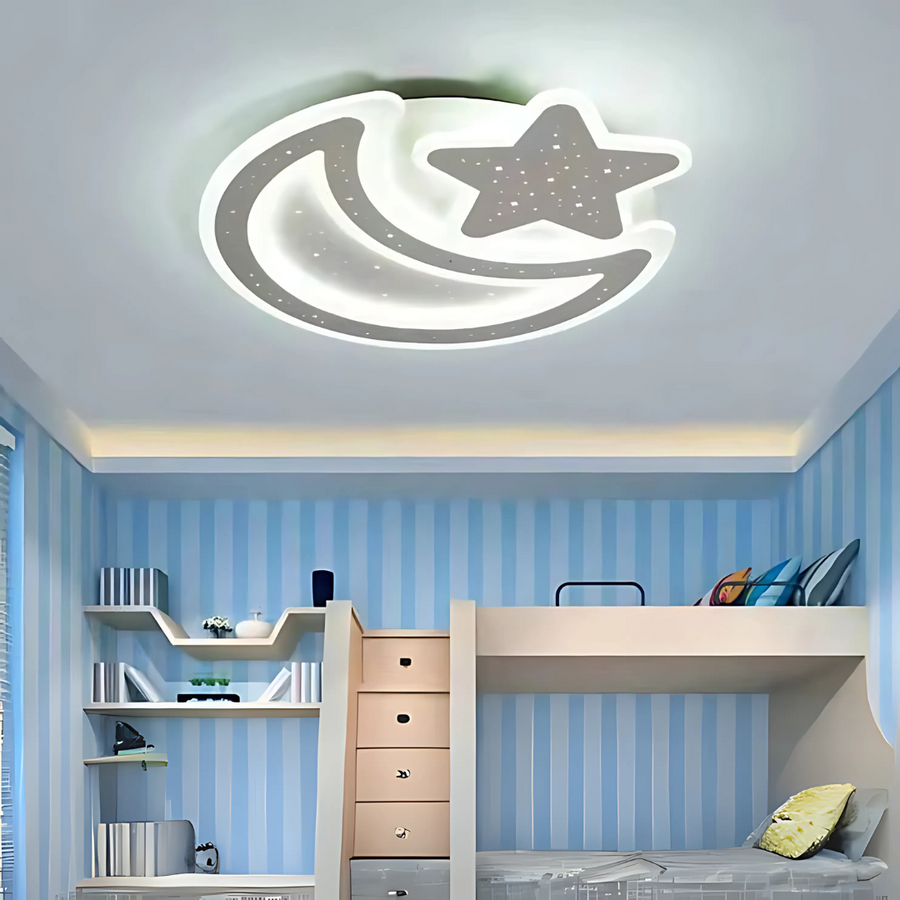 LED LED Nova távirányítóval, 91W, Daisy, Hónap és csillag alak, fehér