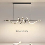 LED -vágy felfüggesztve szalaggal 66W távirányítóval, lineáris, hideg/forró/semleges fény, instabil, fekete, állítható magasság
