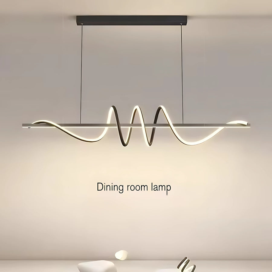 LED -vágy felfüggesztve szalaggal 66W távirányítóval, lineáris, hideg/forró/semleges fény, instabil, fekete, állítható magasság