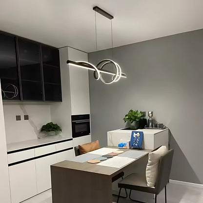LED -vágy felfüggesztve szalaggal 66W távirányítóval, lineáris, hideg/forró/semleges fény, instabil, fekete, állítható magasság