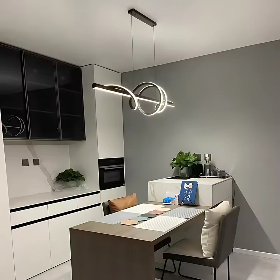 LED -vágy felfüggesztve szalaggal 66W távirányítóval, lineáris, hideg/forró/semleges fény, instabil, fekete, állítható magasság