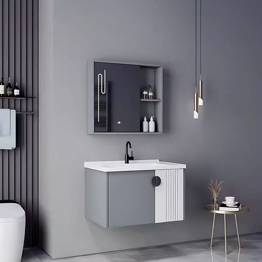 Mykonos fürdőszoba bútorkészlet, 80x40 cm, 2 darab, szürke és fehér