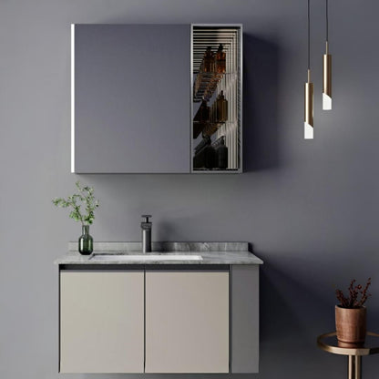 Zakynthos fürdőszoba bútorkészlet, 80 cm, 2 darab, szürke és krém