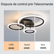 LED -csillár Betty 41W távirányítóval, 3 kör, hideg/forró/semleges fény, instabil, fekete